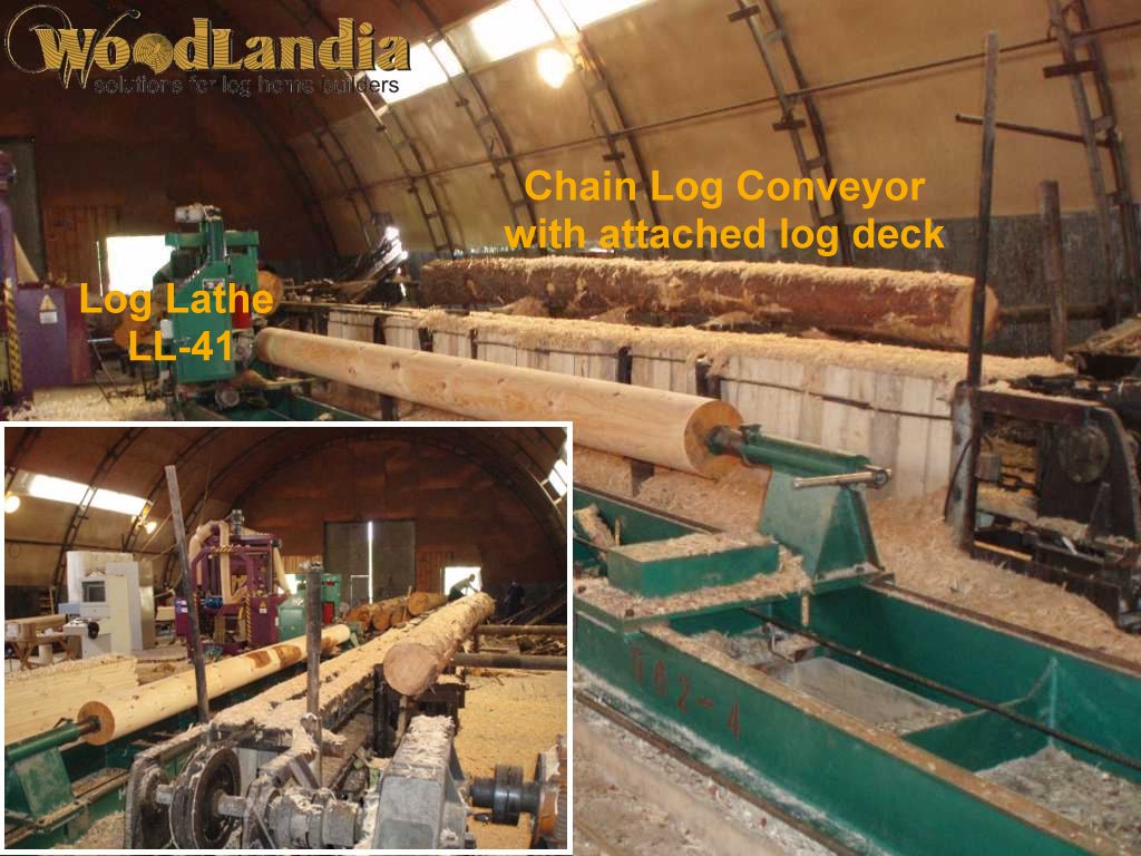 Log conveyor delivers logs to LL-41